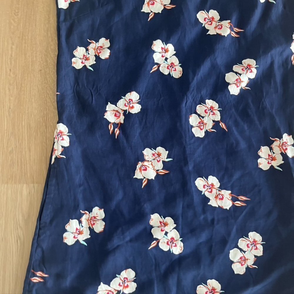 Patagonia Womens S June Lake Short Cap Sleeve Floral Print Dress Navy Pockets - Picture 4 of 13